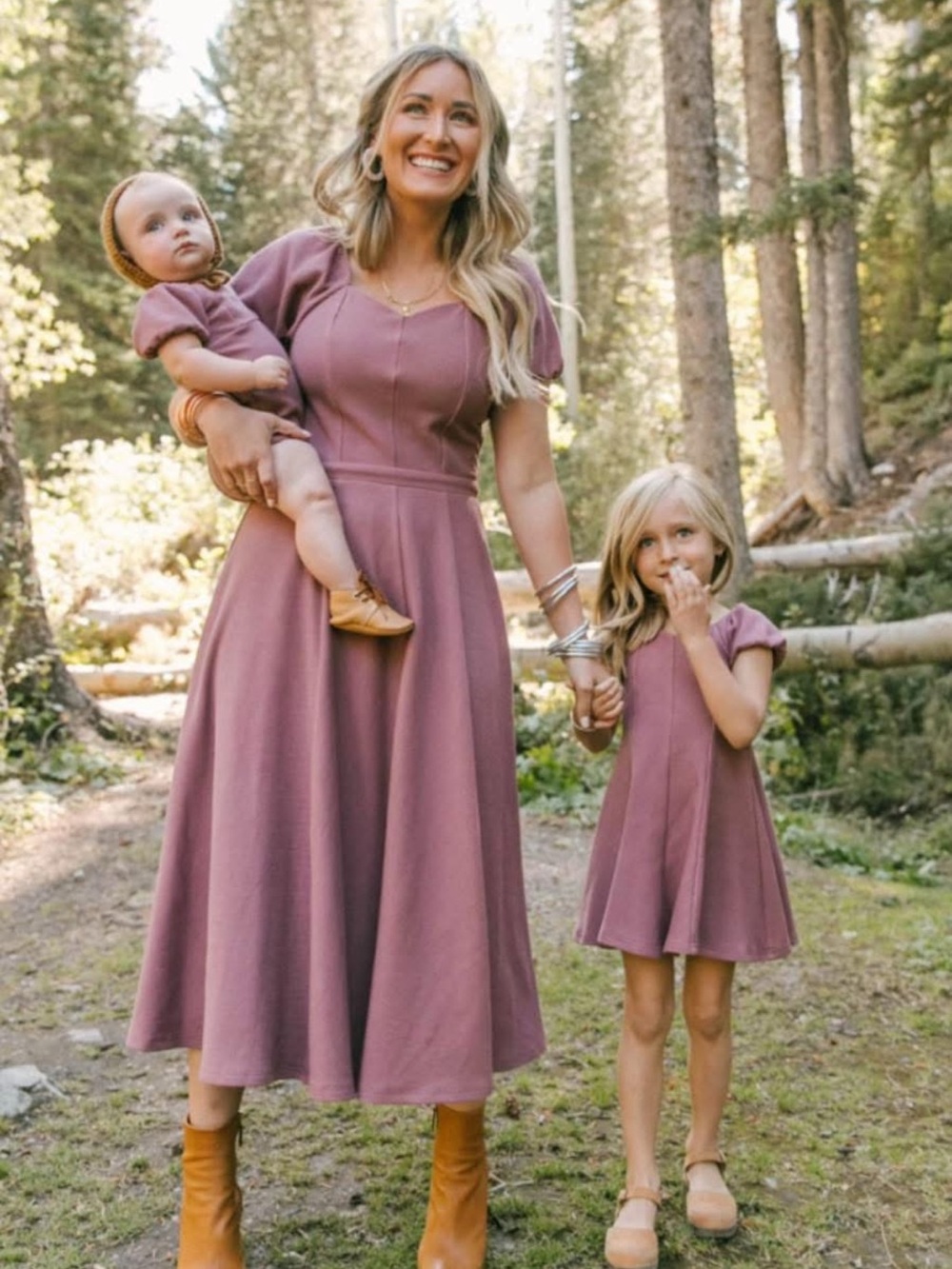 Ivy City Co Mauve Midi Dress XL Modest Family Photos Fall Wedding Cottagecore